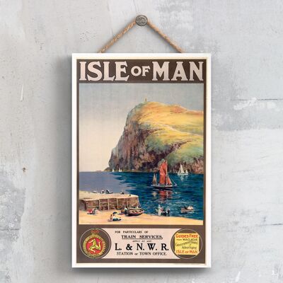 P0460 - Isle Of Man Particulars Original National Railway Poster On A Plaque Vintage Decor