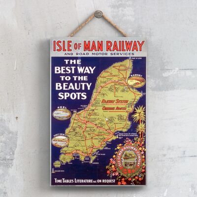 P0466 - Isle Of Man Railway Original National Railway Poster On A Plaque Vintage Decor