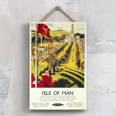 P0468 - Isle Of Man Tynwald Hill Original National Railway Poster On A Plaque Vintage Decor