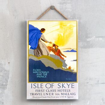 P0469 - Isle Of Sky Flora Macdonald Affiche originale des chemins de fer nationaux sur une plaque décor vintage 1