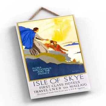 P0469 - Isle Of Sky Flora Macdonald Affiche originale des chemins de fer nationaux sur une plaque décor vintage 2