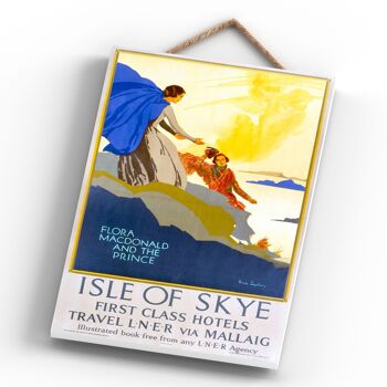 P0469 - Isle Of Sky Flora Macdonald Affiche originale des chemins de fer nationaux sur une plaque décor vintage 4