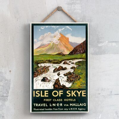 P0471 - Isle Of Skye Hotel Poster originale della National Railway su una targa Decor vintage