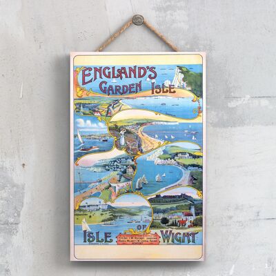 P0475 - Isle Of Wight Garden Original National Railway Poster su una placca Decor vintage