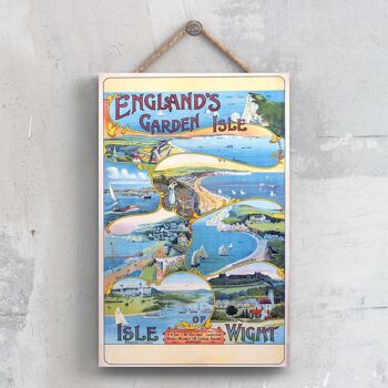 P0475 - Isle Of Wight Garden Affiche originale des chemins de fer nationaux sur une plaque décor vintage 1