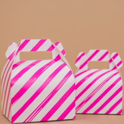 Favor Boxes Large Stripes Funky Magenta