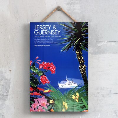 P0478 - Jersey Guernsey Original National Railway Poster On A Plaque Vintage Decor
