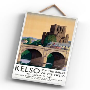 P0481 - Kelso Banks Tweed Affiche originale des chemins de fer nationaux sur une plaque décor vintage 4