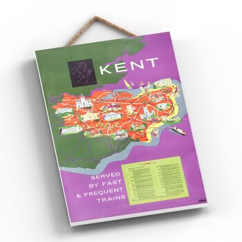 P0483 - Kent Map Original National Railway Affiche Sur Une Plaque Décor Vintage 2