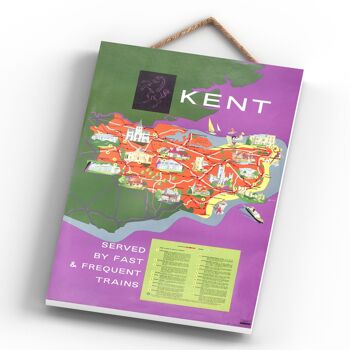 P0483 - Kent Map Original National Railway Affiche Sur Une Plaque Décor Vintage 4