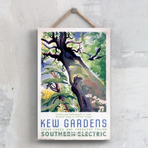 P0484 - Kew Gardens Southern Electric Original National Railway Poster On A Plaque Vintage Decor