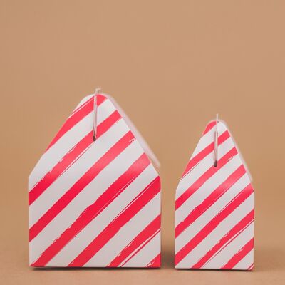 Favor Boxes Large Stripes Red