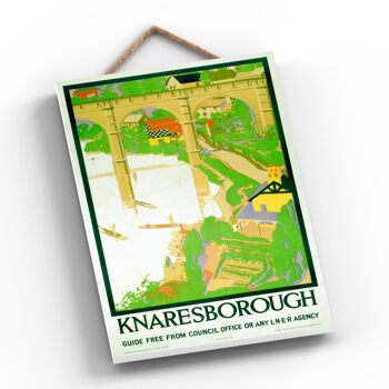 P0489 - Knaresborough Bridge Affiche Originale National Railway Sur Une Plaque Décor Vintage 2