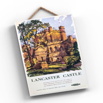 P0491 - Affiche originale du chemin de fer national du château de Lancaster sur une plaque décor vintage 2