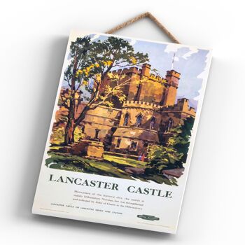 P0491 - Affiche originale du chemin de fer national du château de Lancaster sur une plaque décor vintage 4