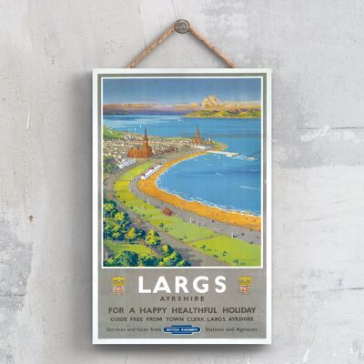 P0492 - Largs Ayrshire Happy Original National Railway Poster su una placca Decor vintage