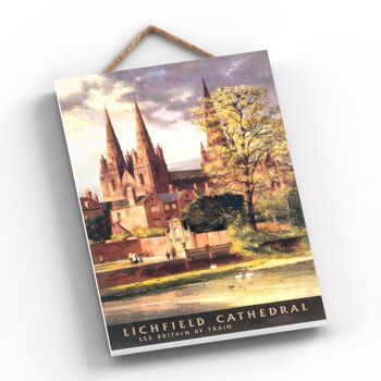 P0495 - Affiche Originale des Chemins de Fer Nationaux de la Cathédrale de Lichfield sur une Plaque Décor Vintage 2