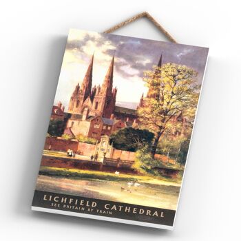 P0495 - Affiche Originale des Chemins de Fer Nationaux de la Cathédrale de Lichfield sur une Plaque Décor Vintage 4