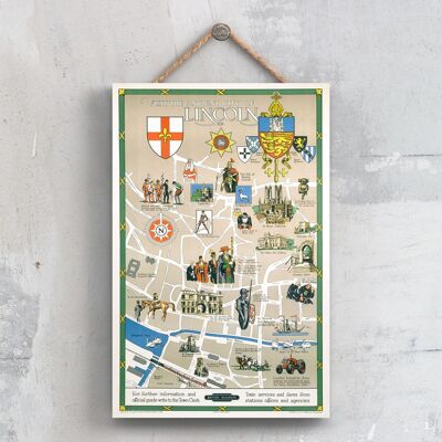 P0496 - Lincoln Ancient City Original National Railway Poster su una placca Decor vintage