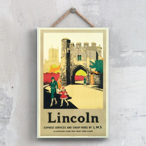 P0498 - Lincoln Arch Original National Railway Poster On A Plaque Vintage Decor