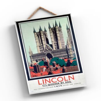P0499 - Lincoln Cathedral Original National Railway Affiche Sur Une Plaque Décor Vintage 2