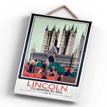 P0499 - Lincoln Cathedral Original National Railway Affiche Sur Une Plaque Décor Vintage 4