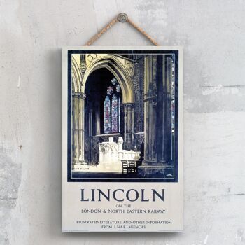 P0501 - Lincoln Fred Taylor Affiche originale des chemins de fer nationaux sur une plaque décor vintage 1