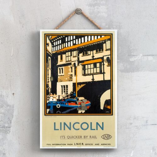 P0502 - Lincoln Glory Hole Original National Railway Poster On A Plaque Vintage Decor