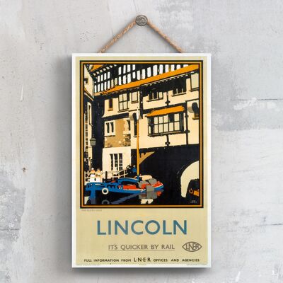 P0502 - Lincoln Glory Hole Original National Railway Poster auf einer Plakette im Vintage-Dekor