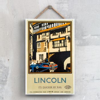 P0502 - Lincoln Glory Hole Affiche originale des chemins de fer nationaux sur une plaque décor vintage 1