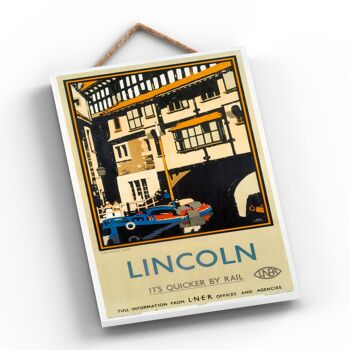 P0502 - Lincoln Glory Hole Affiche originale des chemins de fer nationaux sur une plaque décor vintage 2