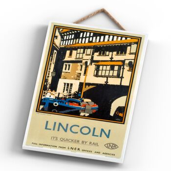 P0502 - Lincoln Glory Hole Affiche originale des chemins de fer nationaux sur une plaque décor vintage 4