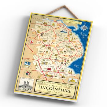 P0503 - Lincolnshire A Map British Railways Affiche originale des chemins de fer nationaux sur une plaque Décor vintage 4