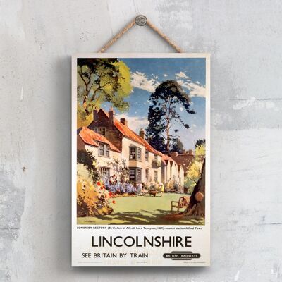 P0505 - Lincolnshire Somersby Rectory Original National Railway Poster On A Plaque Vintage Decor