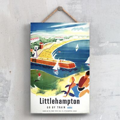 P0509 - Littlehampton Sussex Original National Railway Poster auf einer Plakette im Vintage-Dekor