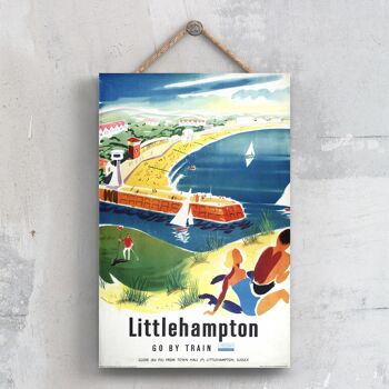 P0509 - Littlehampton Sussex Original National Railway Affiche Sur Une Plaque Décor Vintage 1