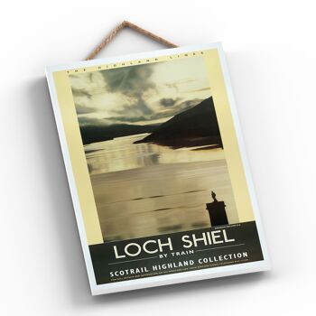 P0511 - Affiche originale du chemin de fer national du Loch Shiel Highland sur une plaque décor vintage 2