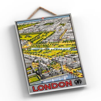 P0515 - London Grey Gwr Affiche originale des chemins de fer nationaux sur une plaque décor vintage 2
