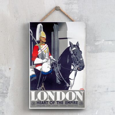 P0516 - London Heart Of The Empire Affiche originale des chemins de fer nationaux sur une plaque décor vintage