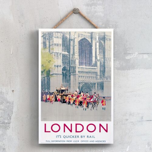 P0517 - London Quicker By Rail Original National Railway Poster On A Plaque Vintage Decor