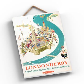 P0522 - Londonderry Original National Railway Affiche Sur Une Plaque Décor Vintage 2