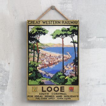 P0524 - Looe 2 Affiche Originale National Railway Sur Une Plaque Décor Vintage 1