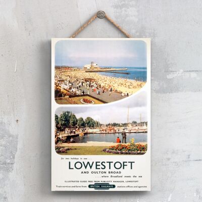 P0527 - Lowestoft Oulton Broad Original National Railway Poster auf einer Plakette im Vintage-Dekor