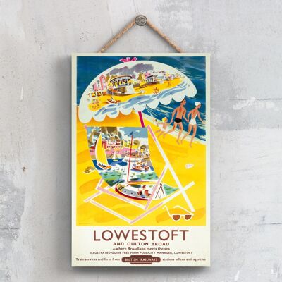 P0528 - Lowestoft Oulton Broad Original National Railway Poster auf einer Plakette im Vintage-Dekor