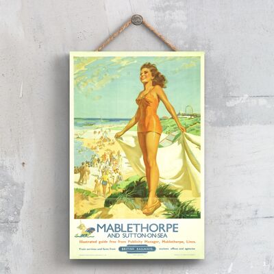 P0530 - Mablethorpe Sutton Beach Original National Railway Poster On A Plaque Vintage Decor