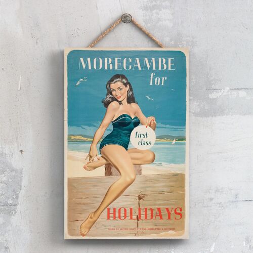 P0537 - Morecambe First Class Original National Railway Poster On A Plaque Vintage Decor