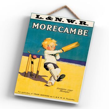 P0538 - Morecambe Stumps Affiche Originale Des Chemins De Fer Nationaux Sur Une Plaque Décor Vintage 4