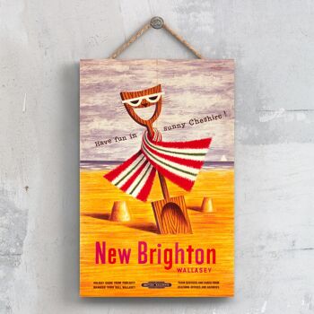 P0541 - New Brighton Wallasey Spade In Sand Affiche originale des chemins de fer nationaux sur une plaque Décor vintage 1