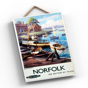 P0545 - Norfolk Boats Affiche Originale National Railway Sur Une Plaque Décor Vintage 2