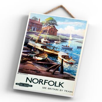 P0545 - Norfolk Boats Affiche Originale National Railway Sur Une Plaque Décor Vintage 4